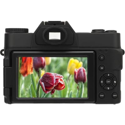 Appareil photo numérique 4K 56MP avec écran pivotant à 180 degrés et chargeur de batterie 1500mAh Autofocus 16X Digital
