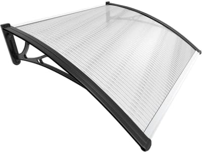 Luifel voor Voordeur - Transparante Boogluifel 100 x 80 cm van Aluminium en Polycarbonaat