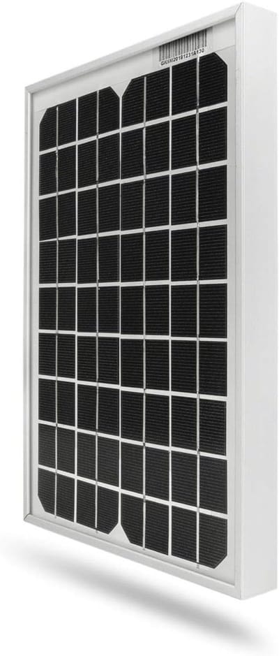 Zonnepaneel 5 Watt - Monokristallijn Paneel - Off-Grid Energie - Hoge Opbrengst Zelfs Bij Bewolking - 313x165x18 mm - Zwart