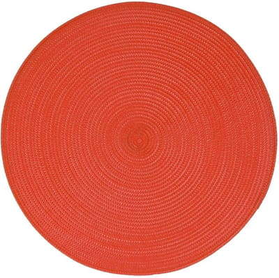 Secret de Gourmet ronde placemat - rood - gevlochten kunststof - Dia 38 cm - Onderleggers