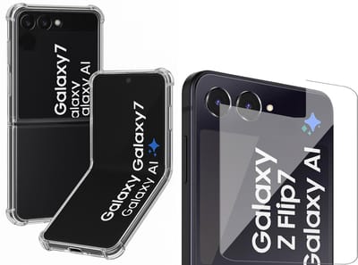 Hoesje geschikt voor Samsung Galaxy Z Flip 7 - Screenprotector Glas - Shockproof Transparant