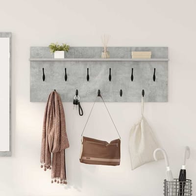 vidaXL - Wandgemonteerde - kapstok - Muurmontage - Beton - Grijs - Bewerkt - hout