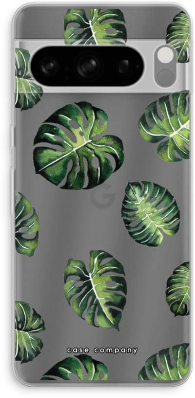 Case Company® - Hoesje geschikt voor Google Pixel 8 Pro hoesje - Tropische bladeren - Soft Cover Telefoonhoesje - Bescherming aan alle Kanten en Schermrand