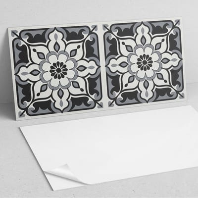 Coloray Wandpanelen Zelfklevend - Bloemenpatroon met versieringen PVC Wandpaneel - 100 cm x 50 cm - Zwart Wandbekleding Zelfklevend - 1 stuk - Texturen Wandpanelen Zelfklevend - Wandpanelen Keuken - Wandpaneel Badkamer