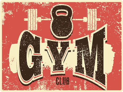 Signs USA - retro wandbord - dibond - Gym Club - 33 x 44 cm