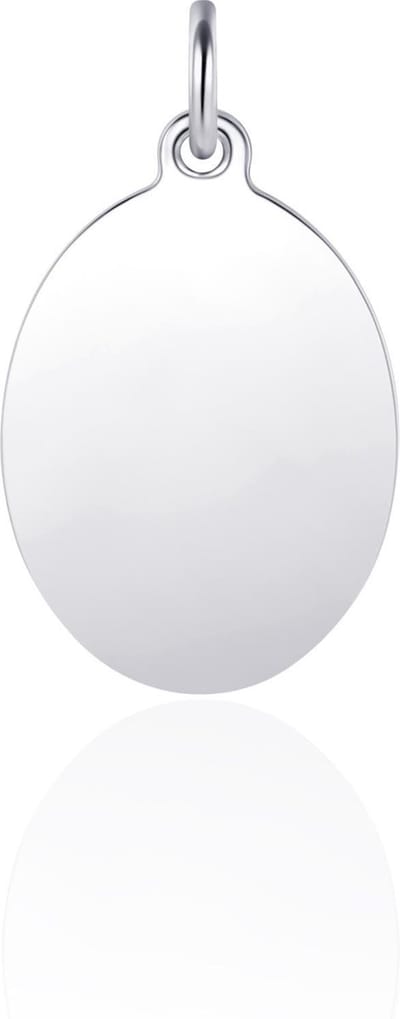 Gisser Jewels - Hanger excl. Collier - Ovaal Graveer baar - 12mm x 9mm - Gerhodineerd Zilver925