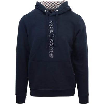 Aquascutum Hoodie met opschrift voor heren (Marine)