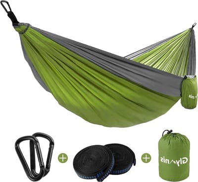 Outdoor Reishangmat - Kampeerhangmat Dubbel - Ontspannen in de Natuur - Scheurvast Parachute Nylon - 275 x 140 cm