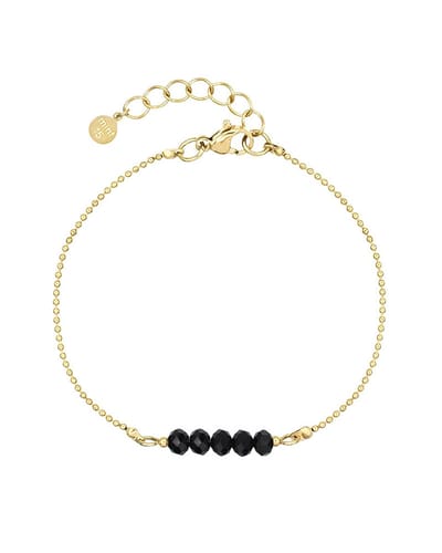 Mint15 Armband 'Little Sparkles' - Zwart - Goudkleur RVS/Stainless Steel