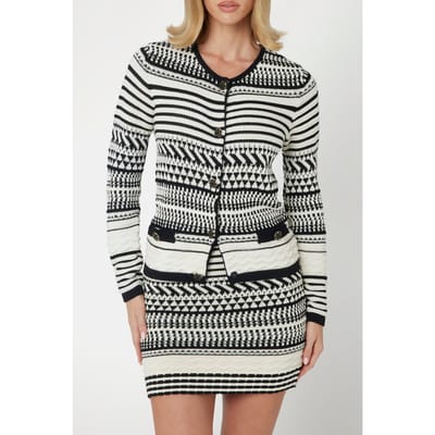 GUESS Marciano By  Arianna Stitched Car Eggshell And Black Maat: XS | Cardigans Outlet | Dames | Zwart