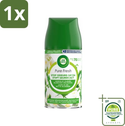 1 x Air Wick Freshmatic - Luchtverfrisser Navulling - Pure Jasmijn & Witte Bloemen - 250ml - Luchtverfrisser - Air Wick - Jasmijn - Witte Bloemen - Geurverspreider