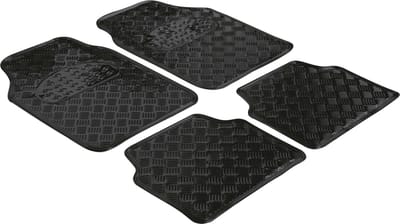 Rubbermatten, universele auto mat metallic beschermmat zwart, op maat gesneden vuilvangmat 28035