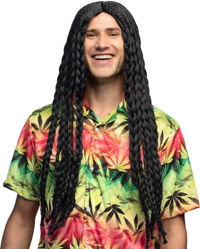 Boland Bob Marley pruik - dreadlocks - vlechten - zwart - mannen - pruiken - carnaval - muzikant