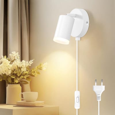 Wandlamp Binnen met Snoer - Wandlamp met Stekker voor Binnen - met Dimbare Schakelaar - Industrieel en Vintage - Slaapkamer Bedlampje - tafellamp