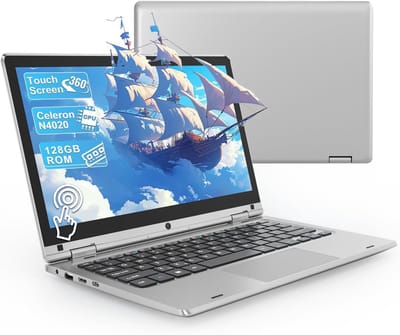 11.6 inch Laptop 2-in-1 Touchscreen Convertible Celeron N4020 6GB RAM 128GB SSD Windows 11
