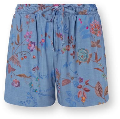 Pip Studio - Bob Pyjama Korte Broek Dames - Loungewear - Bodhi Flower - Blauw - S