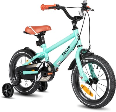 STITCH Totem Jongensfiets - 18 Inch - Kinderfiets voor 5 tot 9 Jaar - Met Zijwieltjes - Groente - Geschikt voor buitenactiviteiten in de lente