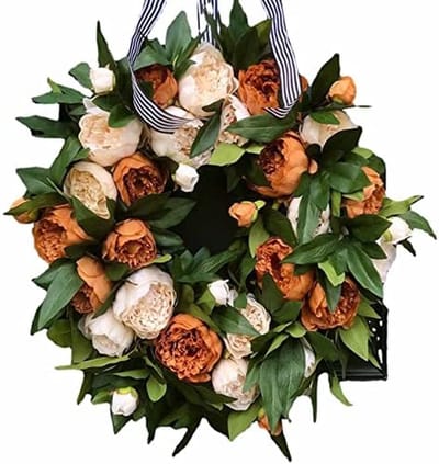 Decoratie Krans - Seizoensdecoratie - Feestelijke Aankleding - Handgemaakt - 45 cm - Groen