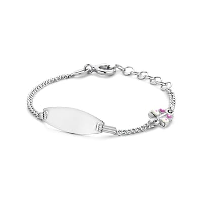 Zilveren graveerarmband vlinder plaat 6,5 mm 11 + 2 cm 1336371
