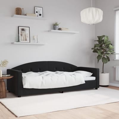 Bedframe met Zitgedeelte - Slaapbank - Gastvrij Ontvangen - 2-in-1 Functie - 80 x 200 cm - Zwart