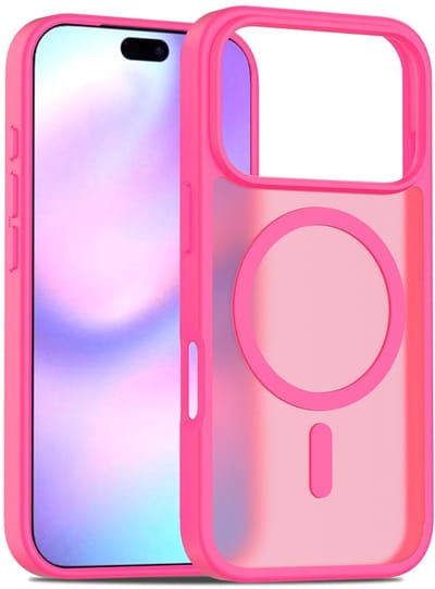 Geschikt voor iPhone 17 Pro hoesje roze – MagSafe Compatibel Backcover – Slank en transparant