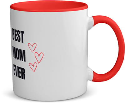 Akyol - best mom ever koffiemok - theemok - rood - Mama - cadeau mama - cadeau - verjaardag mama - 350 ML inhoud