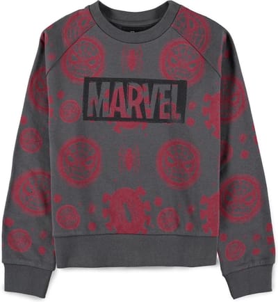 Marvel Spider-Man - Allover Pigment Print Sweater/trui kinderen - Kids 146 - Grijs