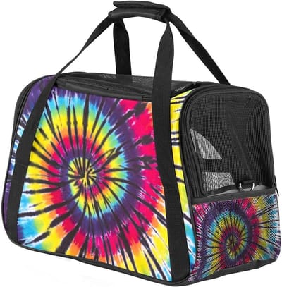 Huisdier Reistas - Draagbare Tas - Comfortabel Reizen - Opvouwbaar Ontwerp - Airline Goedgekeurd - Tie Dye Patroon