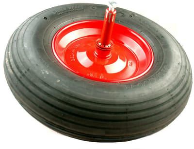 Fort Fort kruiwagenwiel staal rood 2PLY met as 24 cm