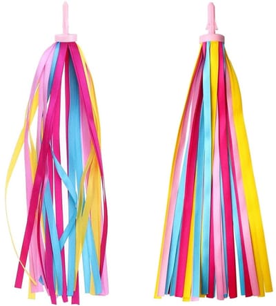 Dailygoods- Fietshandvatstreamers Veelkleurig - Fietsstuurbanners - Fietsslingers - Pomponlinten - Eenvoudig te bevestigen - Nylon/Polyester/Kunststof - Fietsbanners