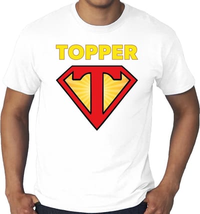 Grote maten Super Topper t-shirt heren wit / Super Topper plus size shirt heren XXXL