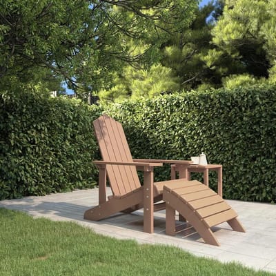 Adirondack Tuinstoel - Outdoor Stoel - Ontspannen Buiten - Weerbestendig HDPE - 47 Centimeter Zithoogte - Bruin
