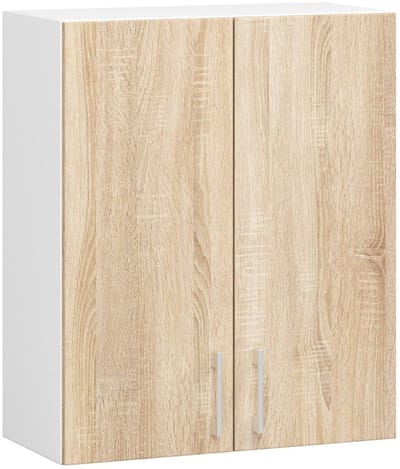 Keukenkast modulaire LIMA W60 met 2 Deuren / Hangkast / Bovenkast / AKORD Furniture Factory / Wit - Sonoma Eik / 60 x 72 x 30,5 cm