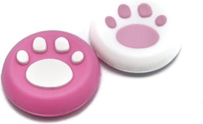 Thumb Grips | Thumb Sticks | Gaming Thumbsticks | Geschikt voor Nintendo Switch & Lite | 1 Set = 2 Thumbgrips | Pootjes | Wit/Roze