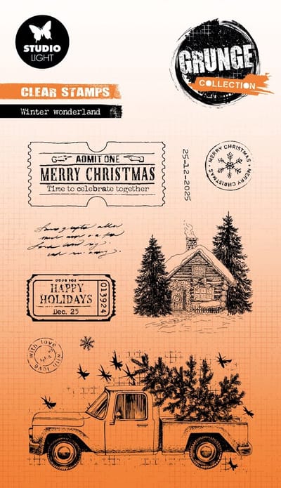 Clear stamps Winter wonderland- Grunge collection nr. 844