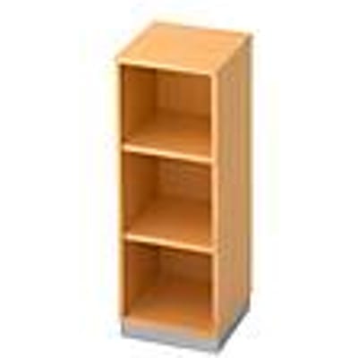 Boekenkast, spaanplaat, B 400 x D 400 mm, 3 OH, lichtgrijs
