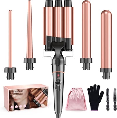 Krultang Set met 3 Vaten - 5-in-1 Professionele Krultools met Keramische Coating