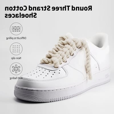 Ronde gevlochten veters 150cm voor sneakers, hardloopschoenen en sportschoenen - 8mm dik, 1.1 paar