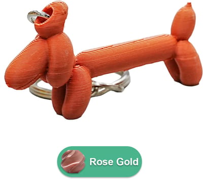 Wiener ballon hond sleutelhanger - Rose Gold - 3d geprint - Cadeau dierenliefhebber – Sleutelhanger dier – 5cm
