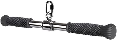 Zwenkbare Rechte Stang voor Kabelmachines, Gym Accessoires, Trek- en Duwstang met Antislip Rubber Handvat, 45 cm, Ideaal voor Krachttraining en Fitness