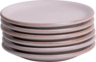 Kade 171 Lissabon gebaksbordjes 6 stuks 16 cm - dessertborden Portugees stoneware wit spikkel