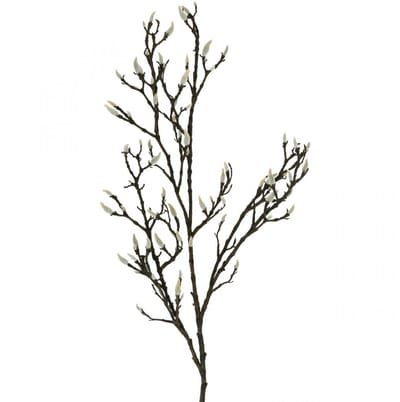 Magnolia Kunsttak Lente Decoratie Tak met Knoppen Bruin Wit L135cm