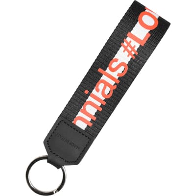 Zwarte Logo Polyester Zilver Messing Houder Sleutelhanger Sleutelhanger