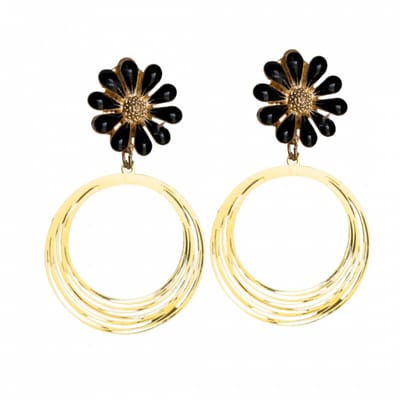 Clip oorbellen -Daisy -goudkleurig- geen gaatje- Charme Bijoux