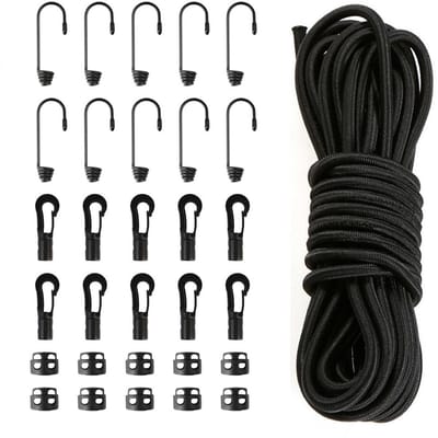 Cosensi - Multifunctionele Paracord - 20 m Zwart - Sterke en duurzame parachutekoord - Geschikt voor kamperen - Perfect voor tuin en huis