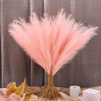 Set van 30 Stuks Dried Pampas Grass 55 cm - Fluffy Decoratieve Droogbloemen voor Bohemian Interieurdecoratie (Roze)