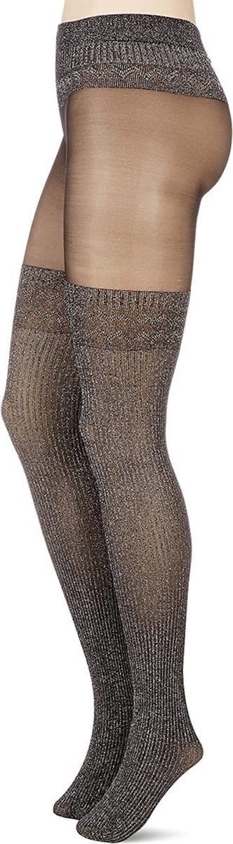 Kunert fashion opaque aubergine glitter panty maat 38/40