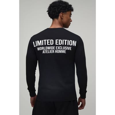 Officieel Gemerkt T-shirt Met Lange Mouwen | Black | Size XS