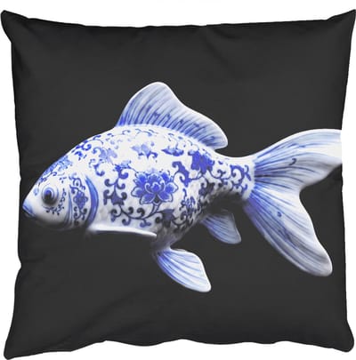 Sierkussens - Kussentjes Woonkamer - 50x50 cm - Porselein - Goudvis - Delfts - Blauw