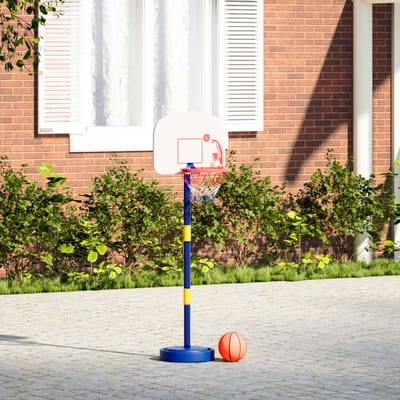 vidaXL - Basketbalstandaard - met - bal - en - pomp - hoogte - verstelbaar - 90/121 - cm